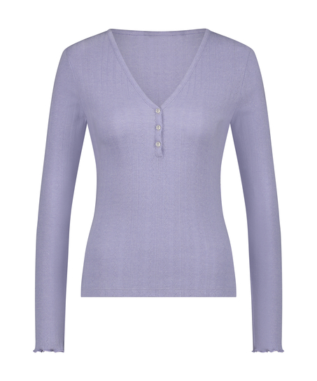 Pyjama top Henley, Paars
