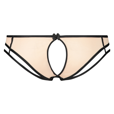 Slip br&eacute;silien ouvert au dos Dahlia, Noir