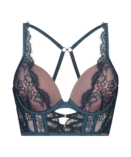 Voorgevormde push-up longline beugel bh Margaret Lucy Hale, Blauw