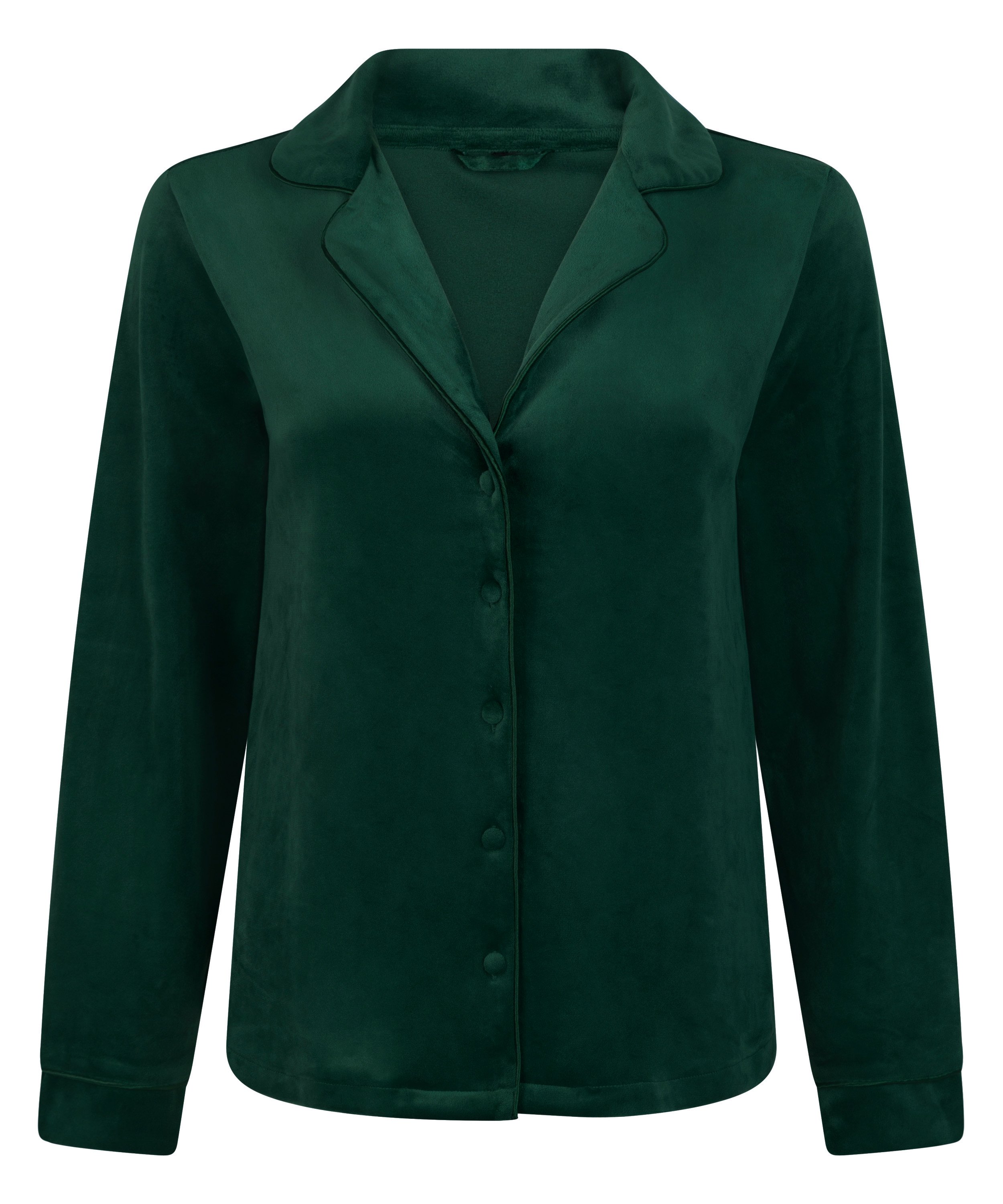 Veste &agrave; manches longues en velours, Vert, main