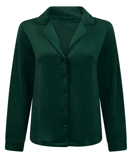 Veste &agrave; manches longues en velours, Vert