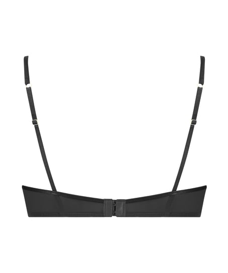Soutien-gorge rembourré demi-bonnet à armatures longline Iggy, Noir
