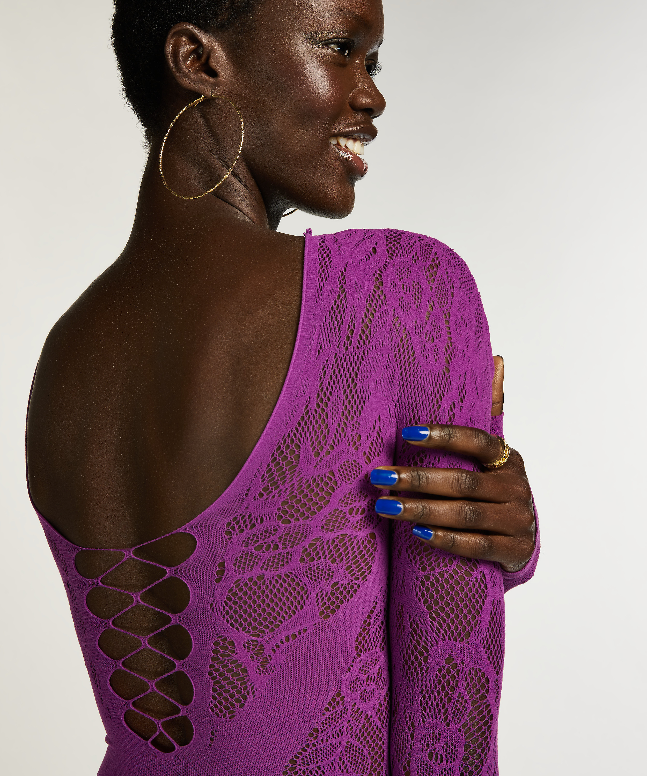 Body kant lange mouwen Nyakim, Paars, main