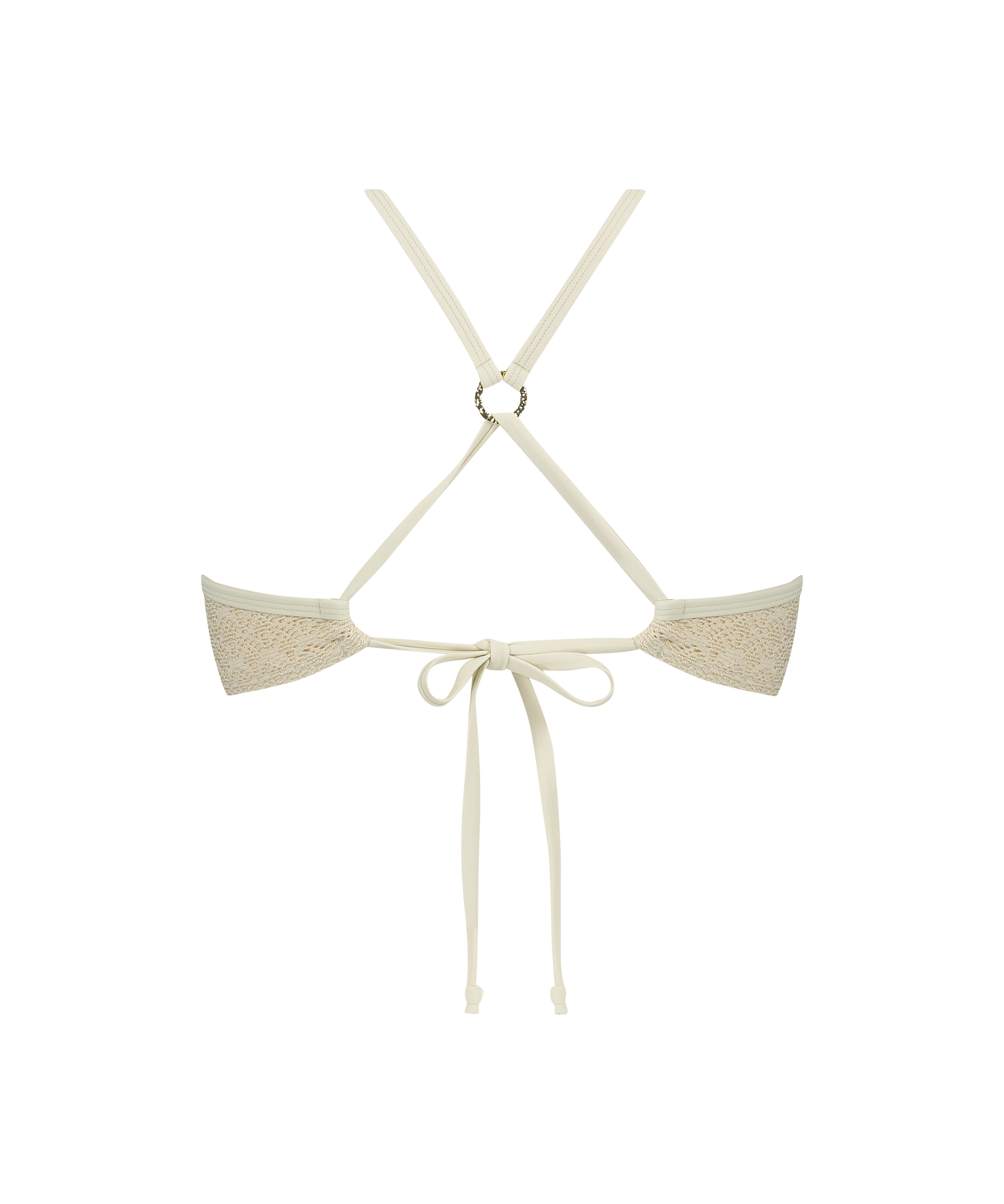 Voorgevormde push-up beugel bikinitop Crochet, Wit, main