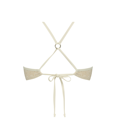 Voorgevormde push-up beugel bikinitop Crochet, Wit