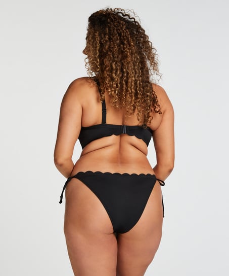 Bas de bikini Scallop, Noir