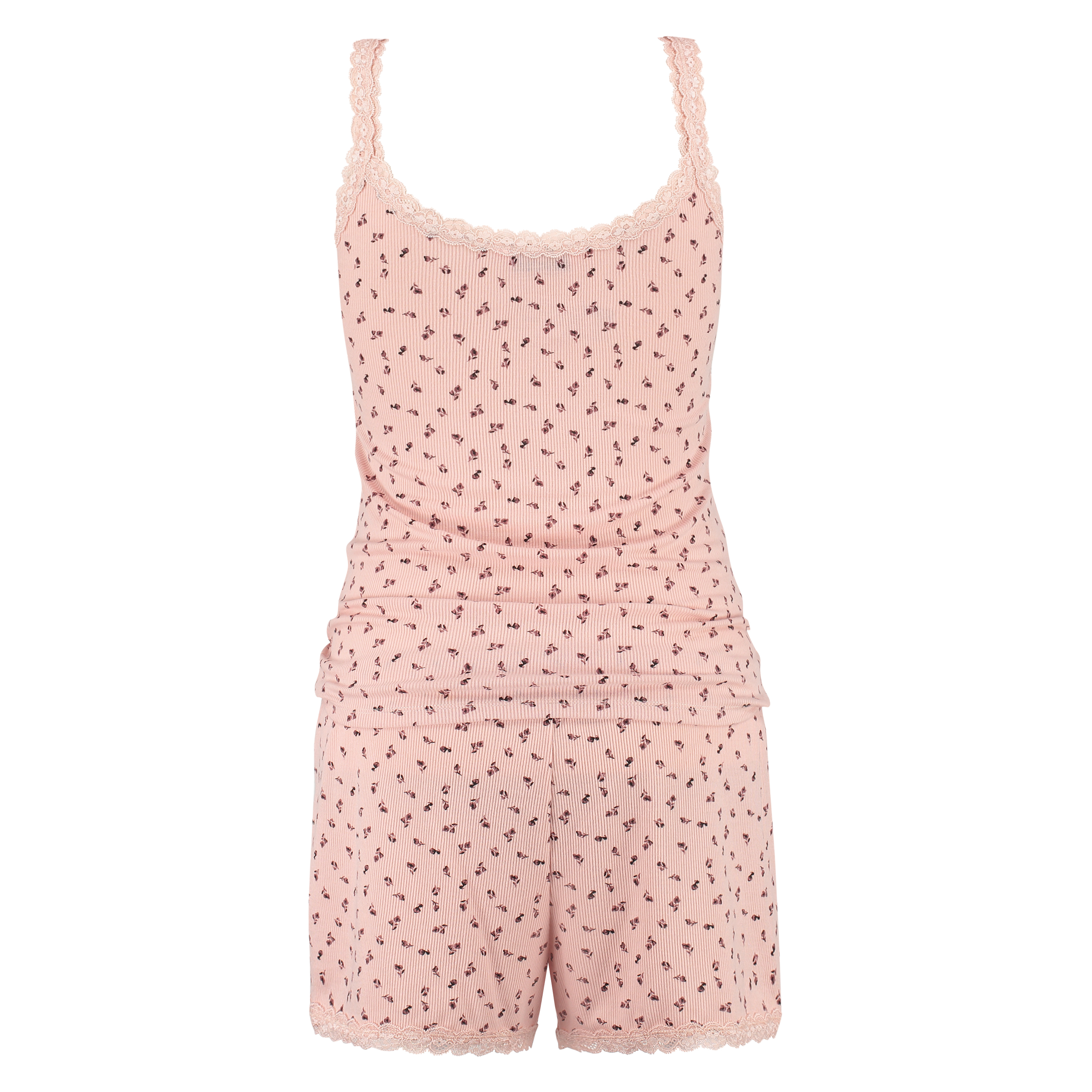 Short de pyjama ensemble Jersey velours Ditsey, Rose, main
