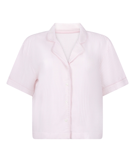 Veste de pyjama &agrave; manches courtes, Rose