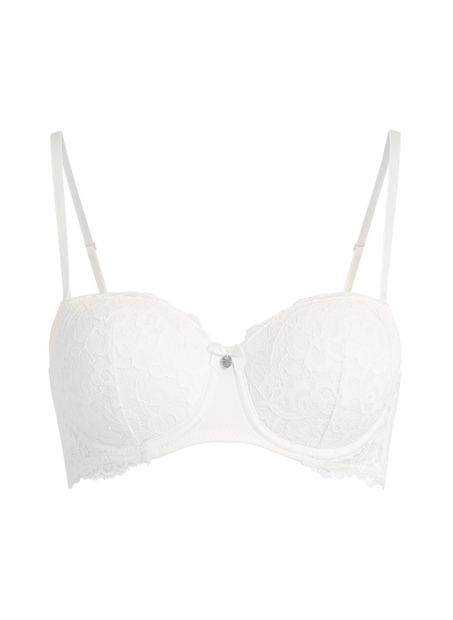 Soutien-gorge &agrave; armatures pr&eacute;form&eacute; Marine, Blanc