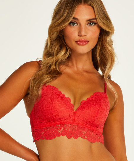 Soutien-gorge pr&eacute;form&eacute; sans armatures longline Shiloh, Rouge
