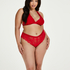 Slip br&eacute;silien jambe haute Iva Curvy, Rouge