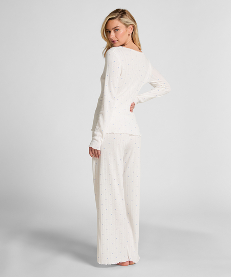 Pyjamabroek Pointelle, Blauw