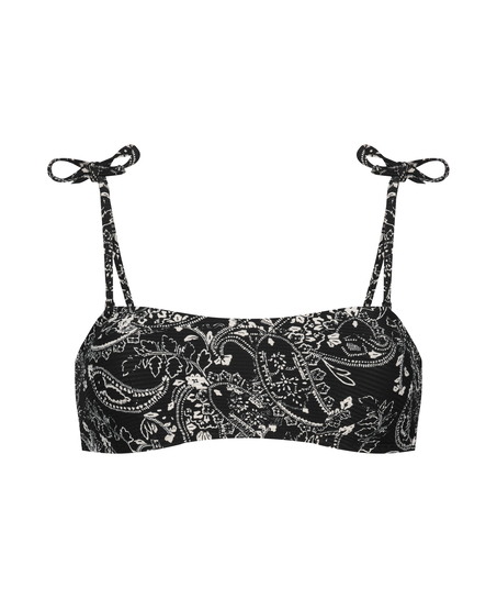 Bikini croptop Paisley, Zwart