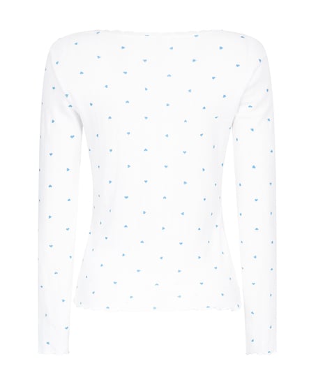 Pyjamatop Pointelle, Blauw