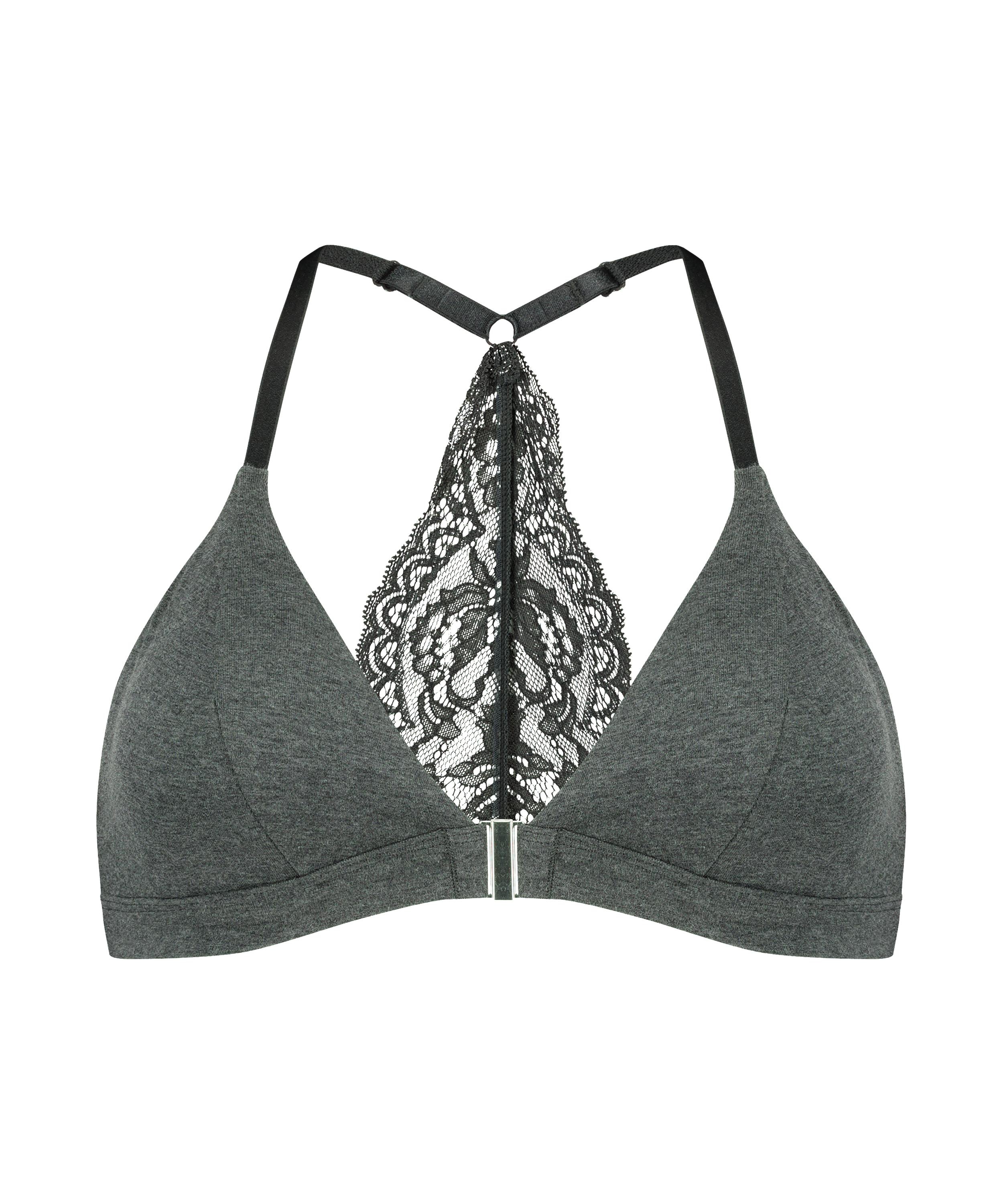 Voorgevormde triangle bralette Chloe Katoen, Grijs, main
