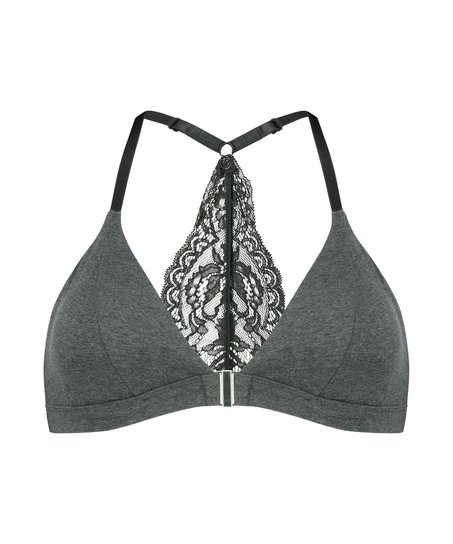 Voorgevormde triangle bralette Chloe Katoen, Grijs