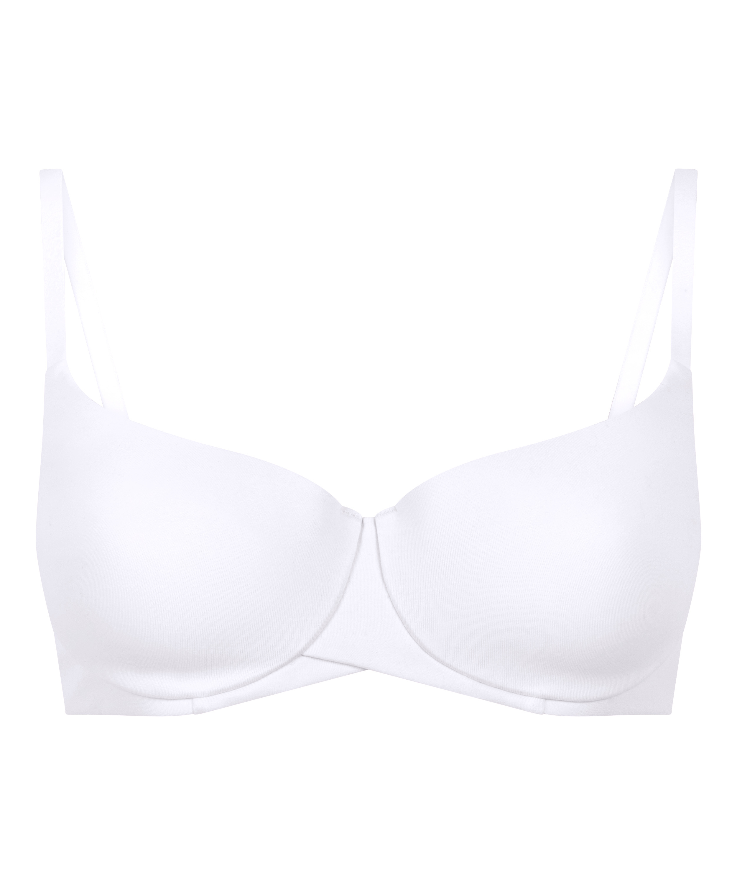 Soutien-gorge à armatures rembourré en coton, Blanc, main