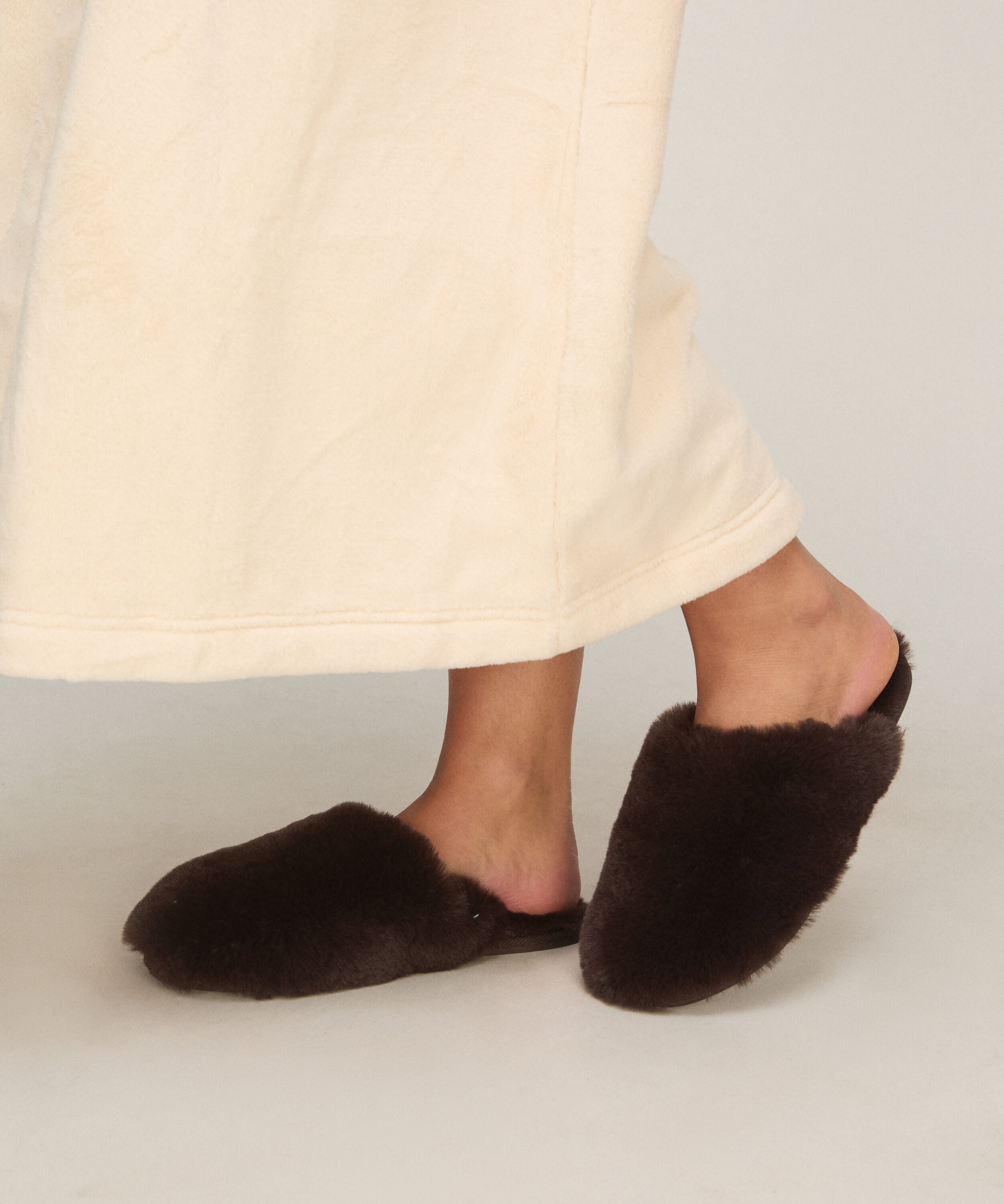 Pantoffels Faux Fur, Bruin Pantoffels Faux Fur, Bruin
