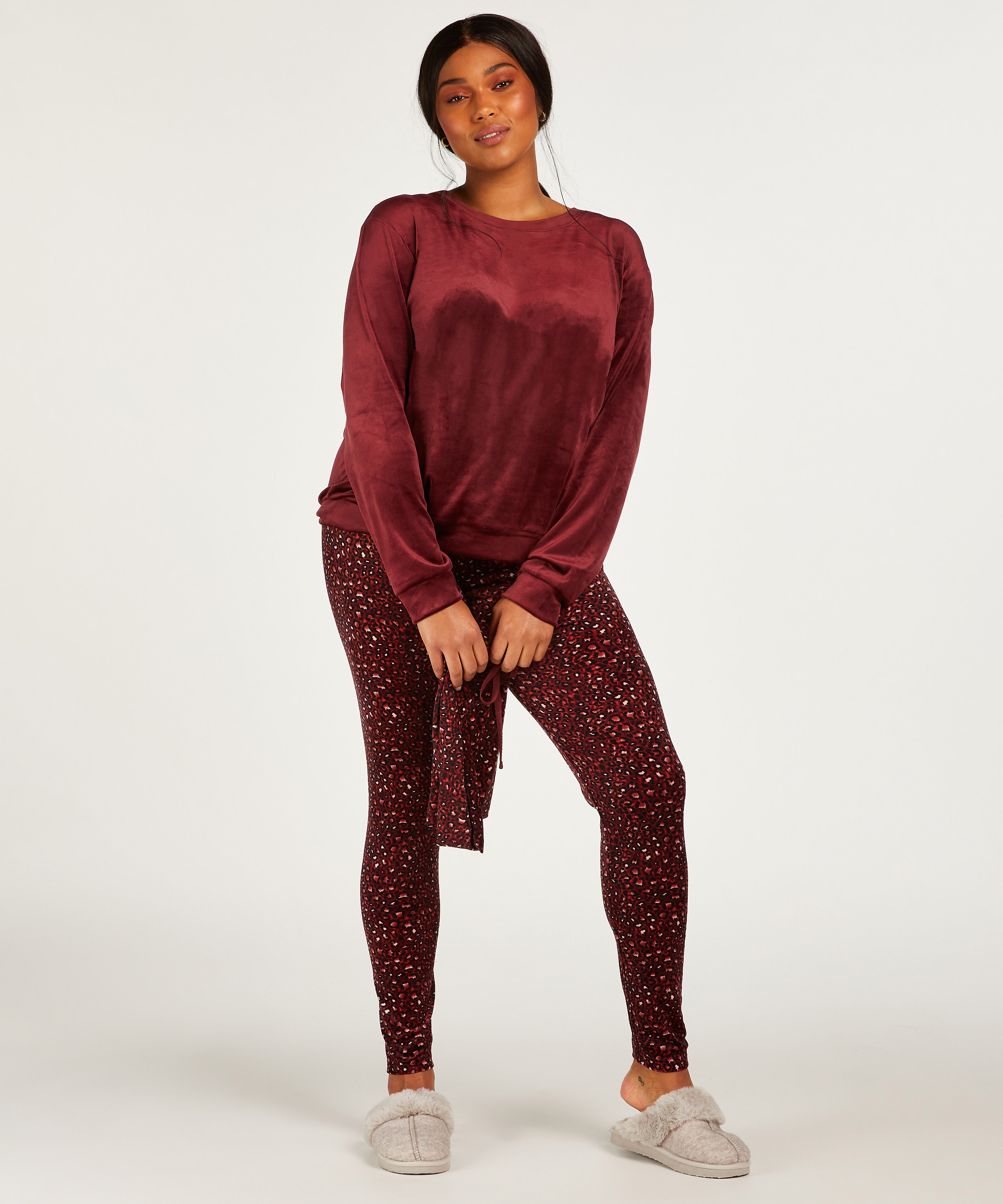 Pyjamaset met tas, Paars, main