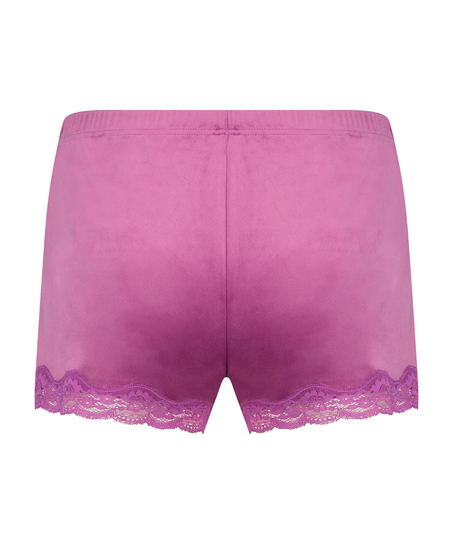 Shorts Velours Lace, Paars