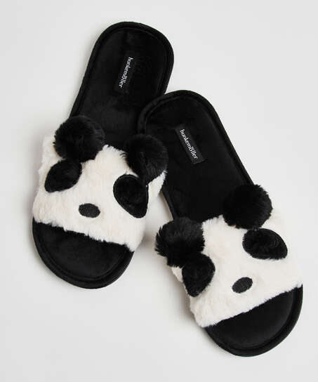 Slippers Panda, Zwart