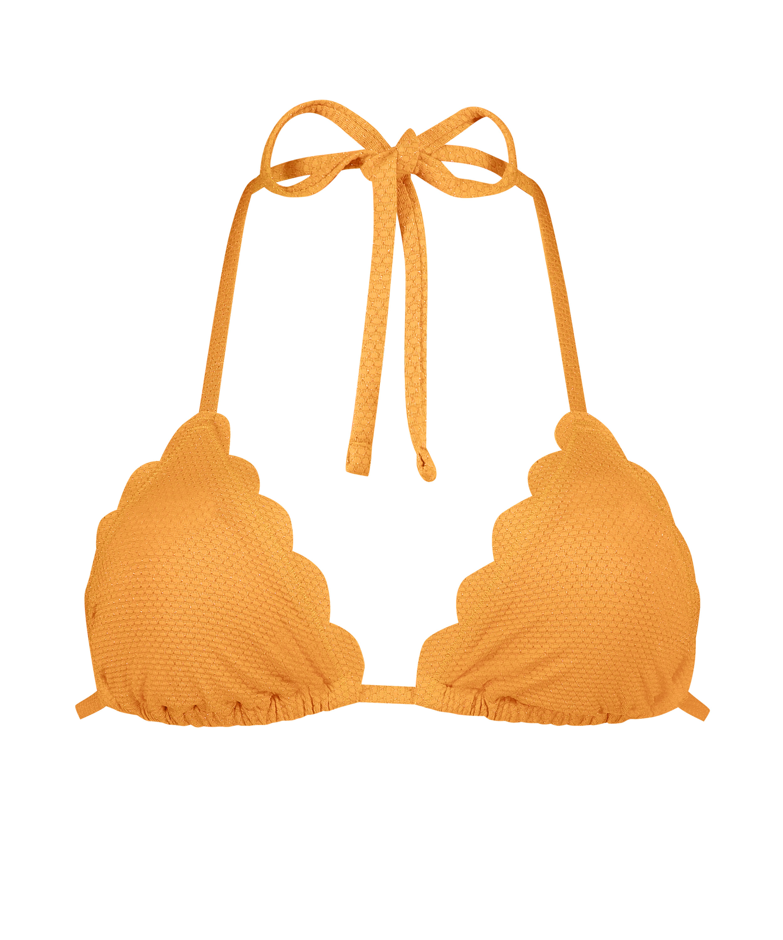 Triangel Bikinitop Scallop Lurex, Oranje, main