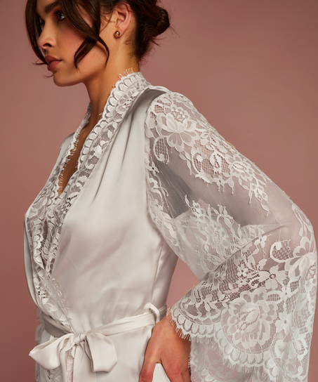 Kimono All Over Lace, Blanc