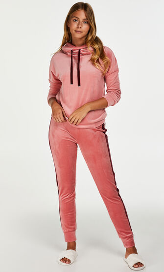 Haut de pyjama manches longues Velours Turtle Neck, Rose