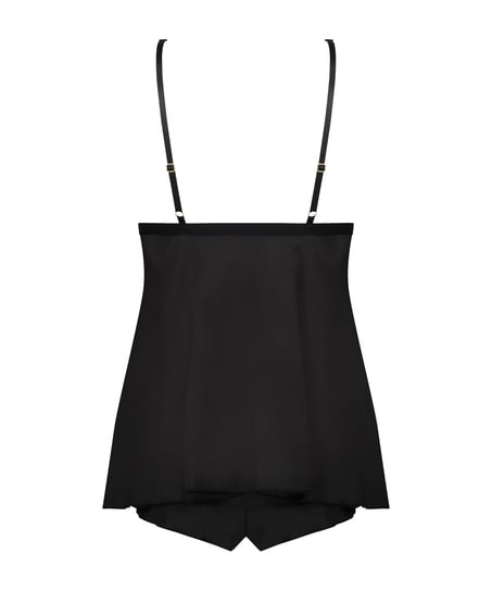 Babydoll Satin Mariah, Noir