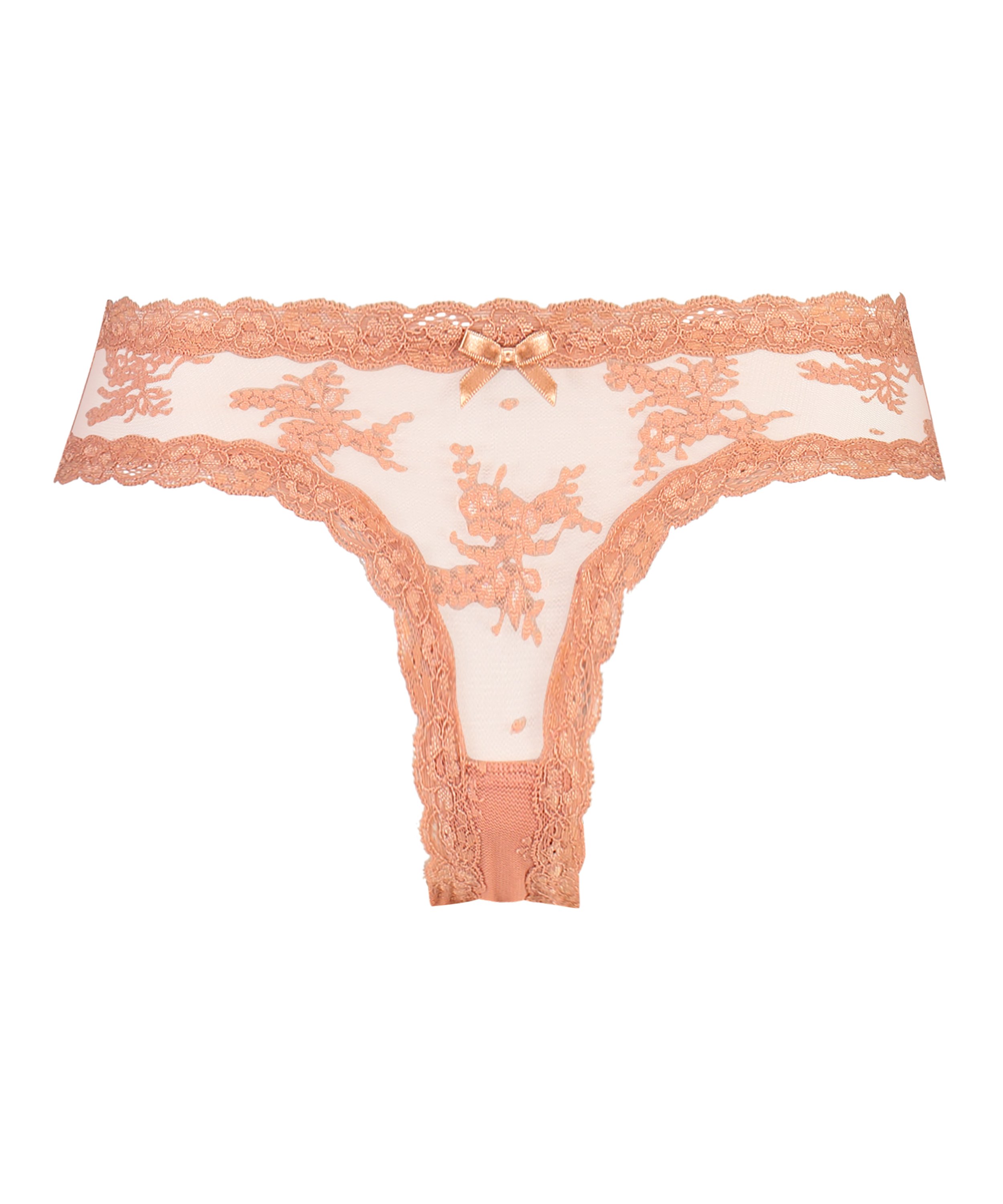 Slip br&eacute;silien V-shape mesh, Rose, main