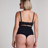 Naadloze corrigerend string met hoge taille, Zwart