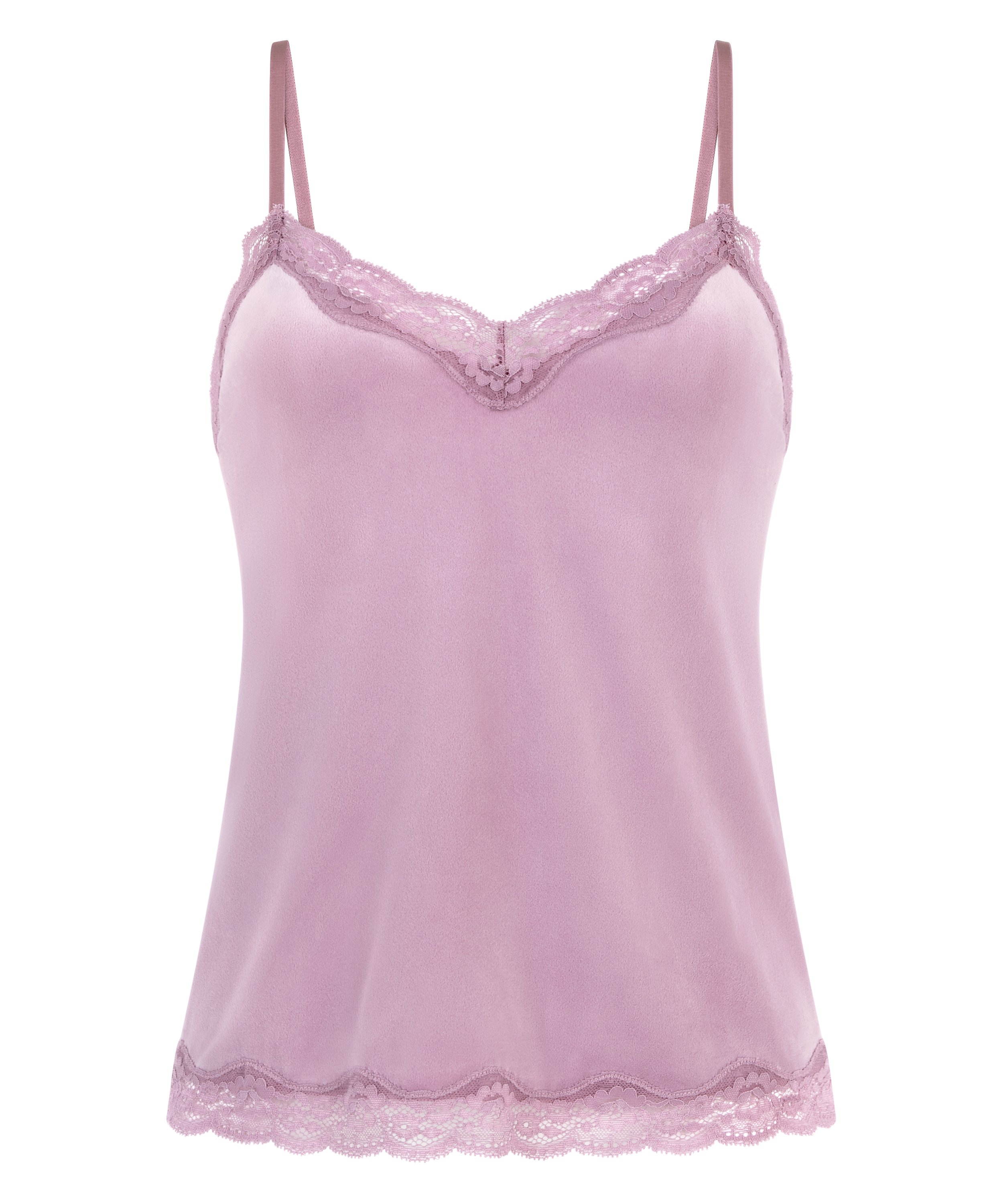 Cami top Velours Lace, Paars, main