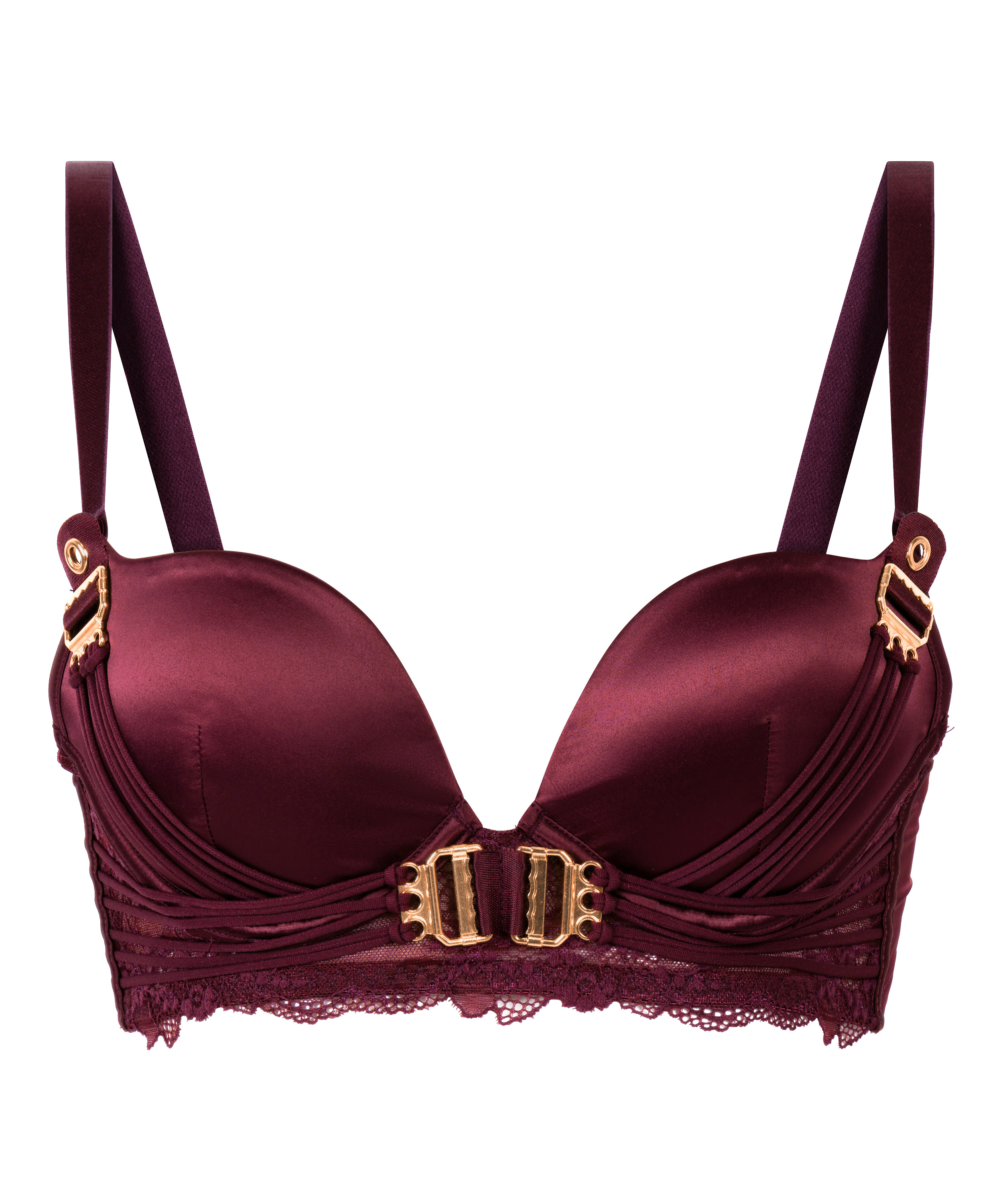 Soutien-gorge à armatures longline push-up préformé Avela, Rouge, main