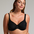 Soutien-gorge à armatures non-préformé en maille, Noir