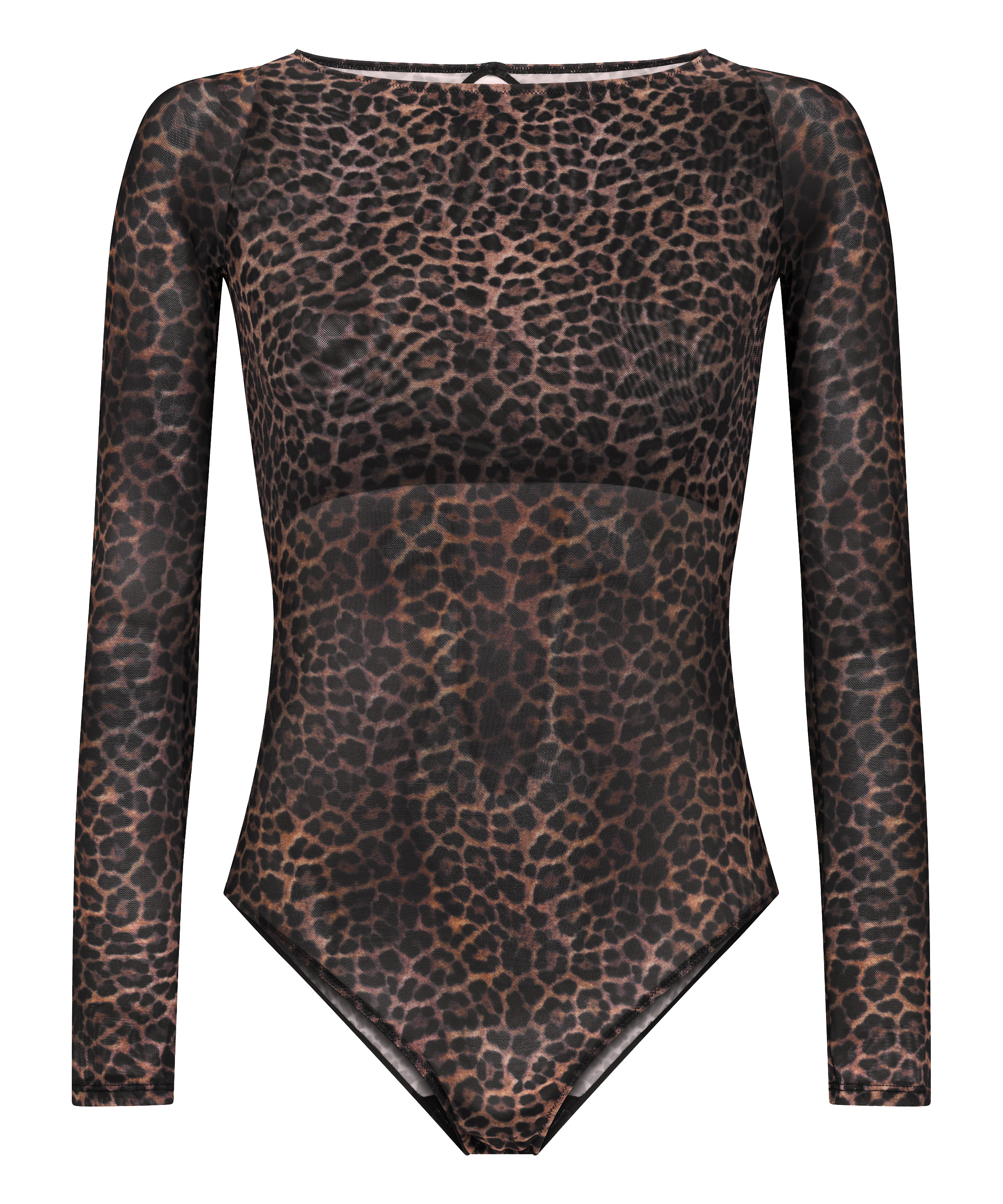 body met lange mouwen Tara Leopard, Zwart, main