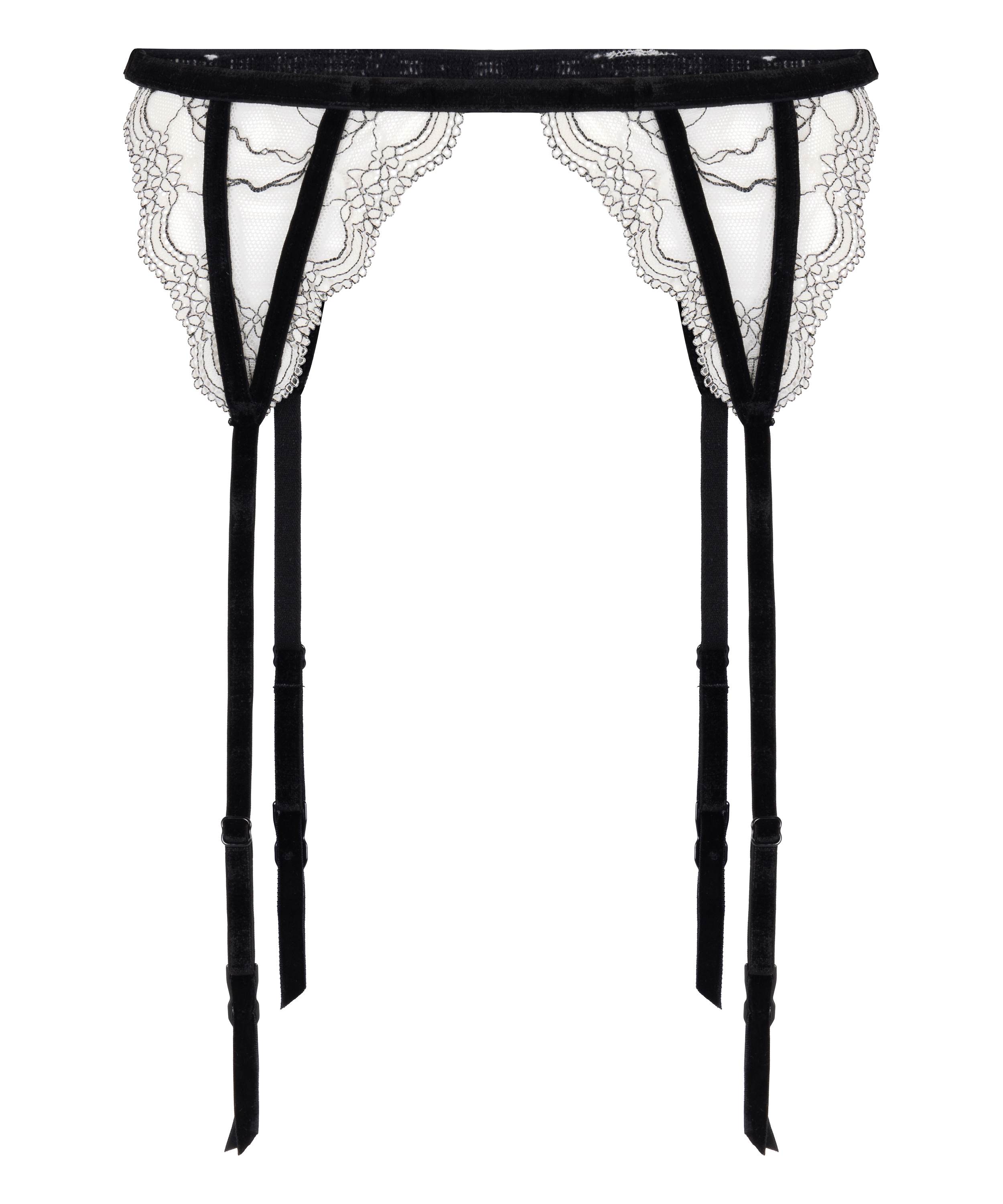 Porte-jarretelles Agnes, Blanc, main