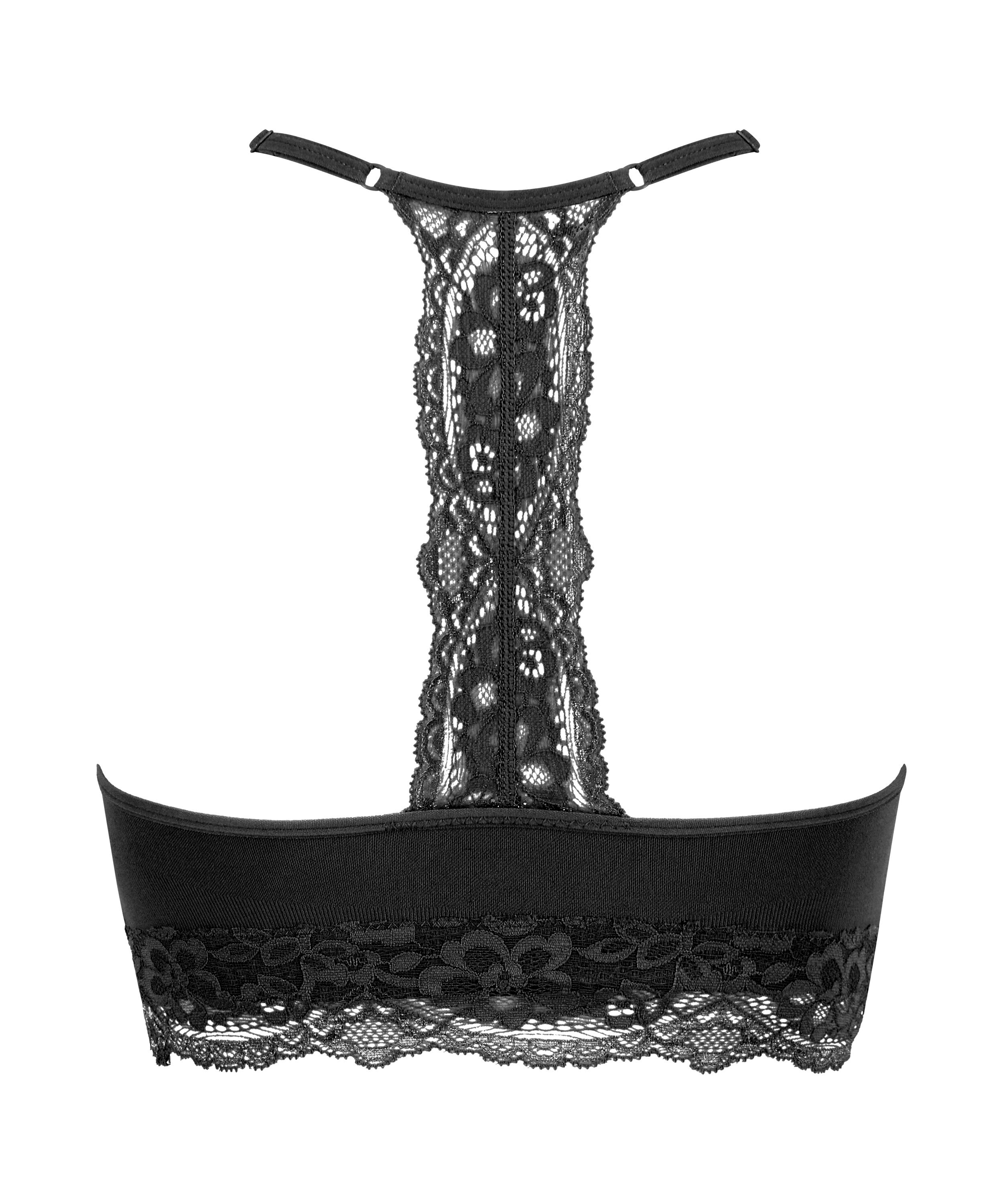 Naadloze bralette Marine, Zwart, main
