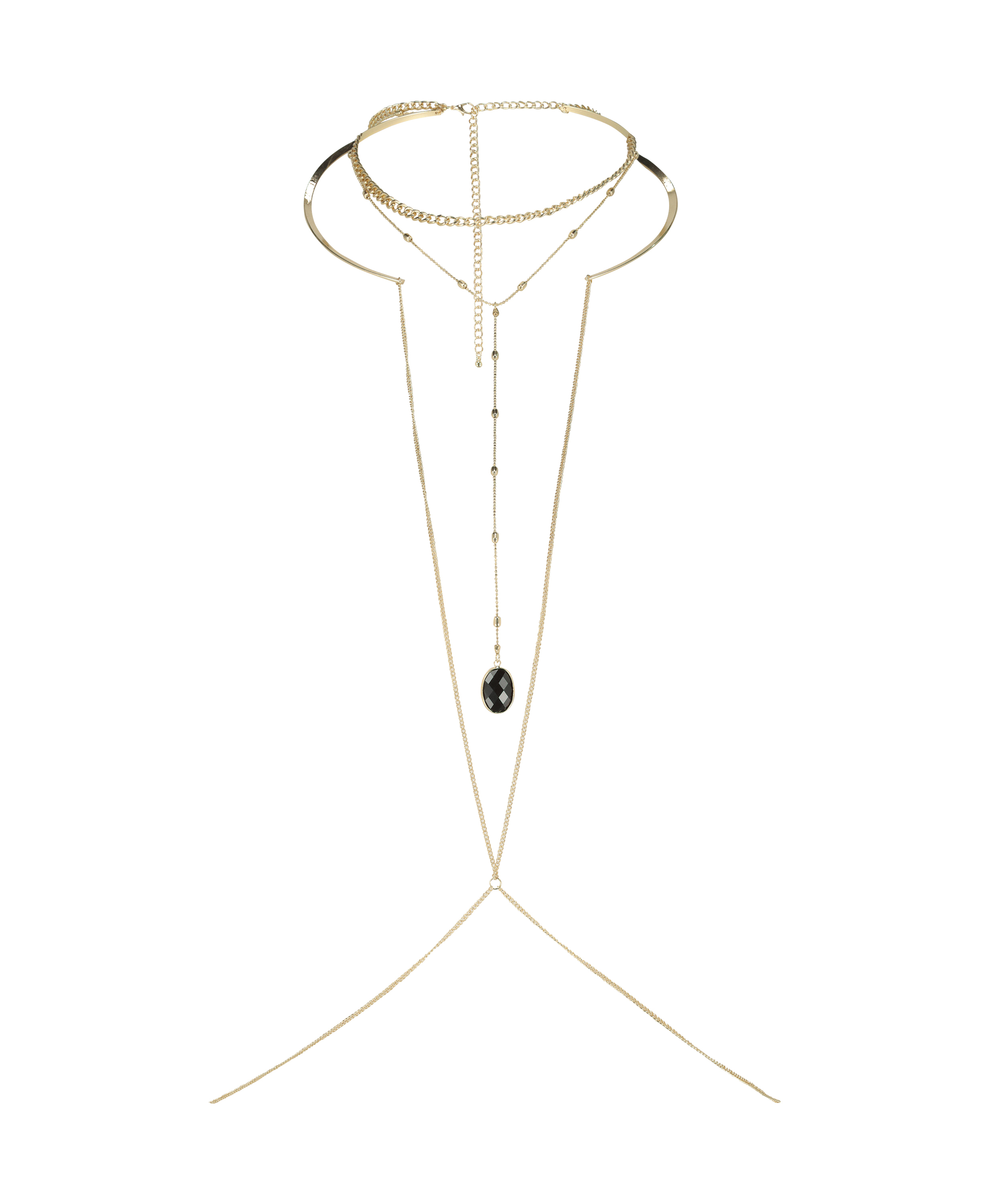 Body chain Choker, Jaune, main