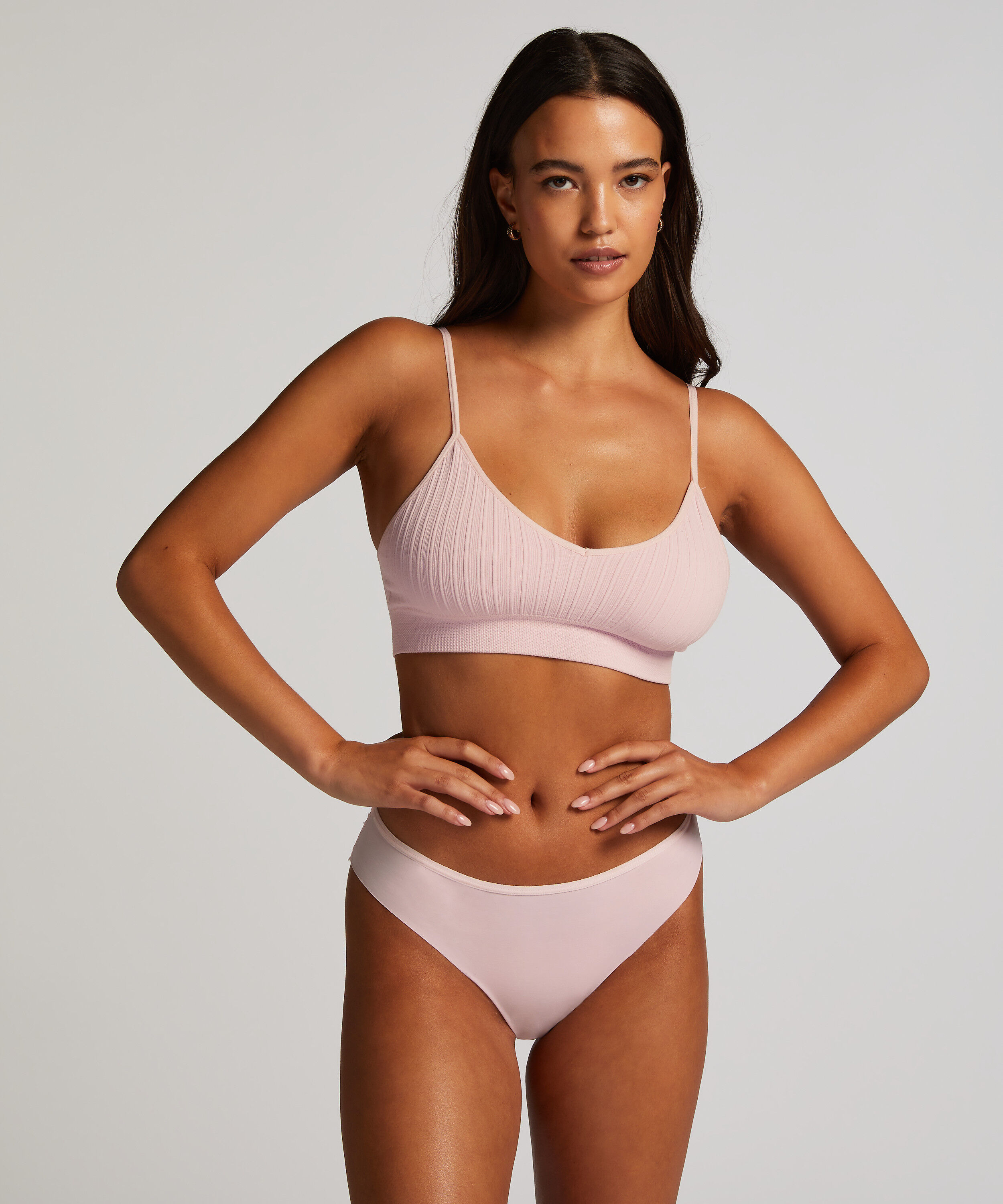 Slip brésilien Invisible Lace Back, Rose