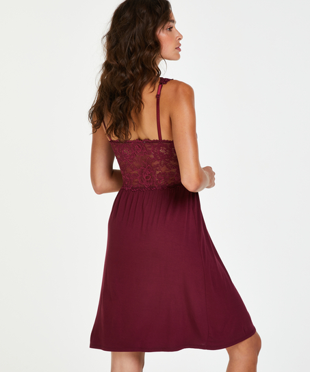 Slipdress Modal lace, Paars