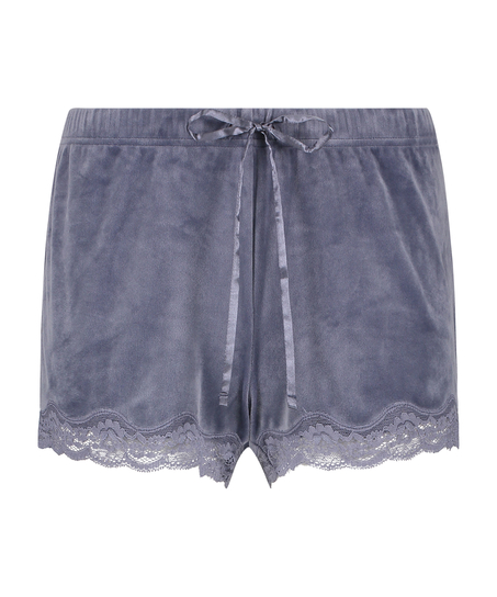 Shorts Velours Lace, Grijs