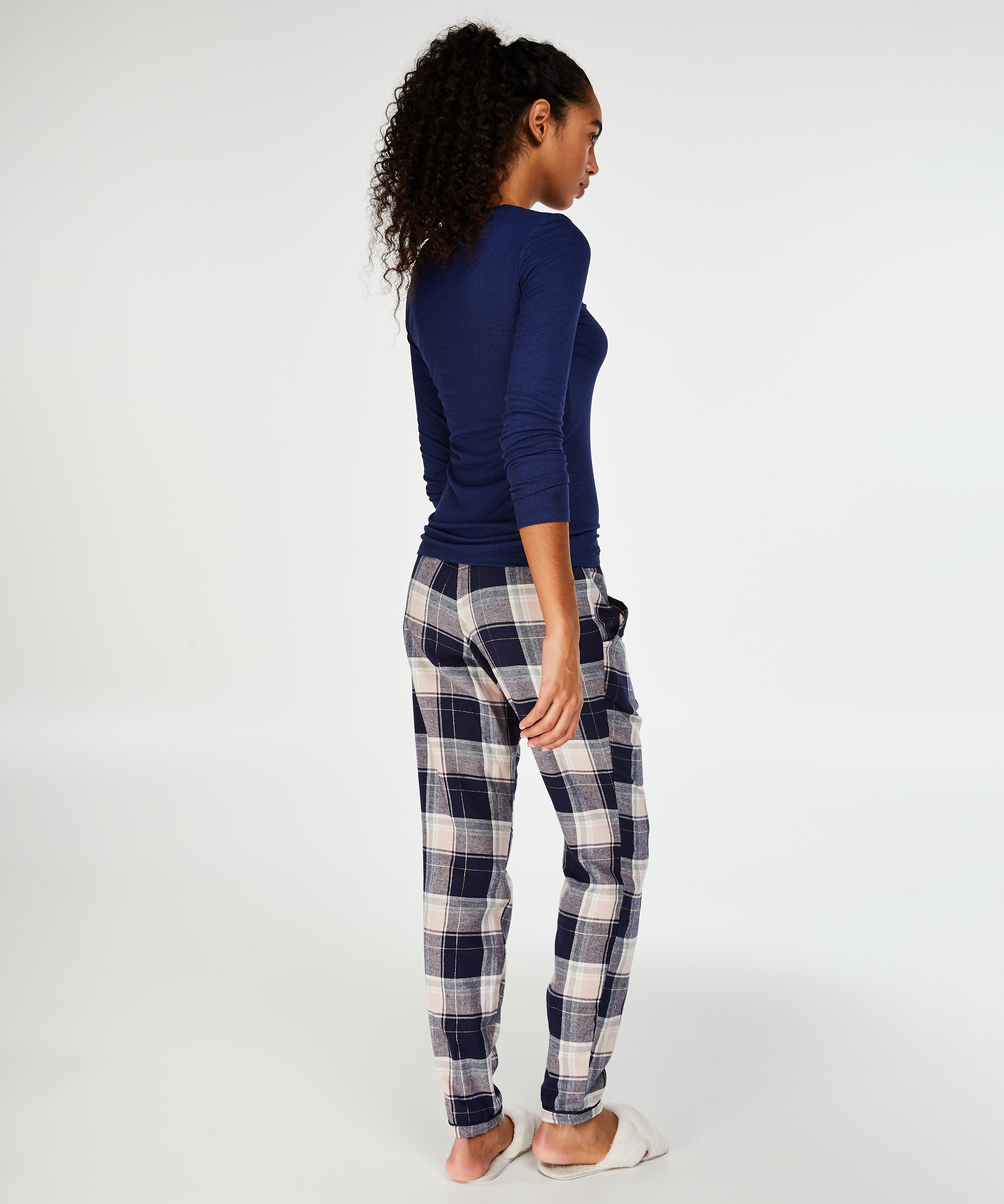 Pyjamabroek Check, Blauw, main