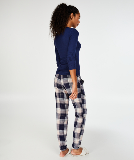 Pyjamabroek Check, Blauw