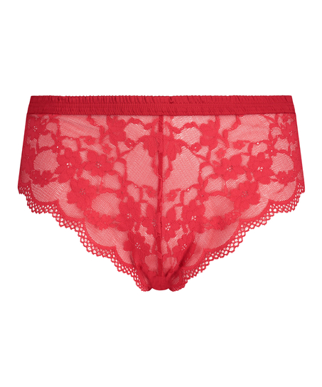 Slip br&eacute;silien jambe haute Iva Curvy, Rouge