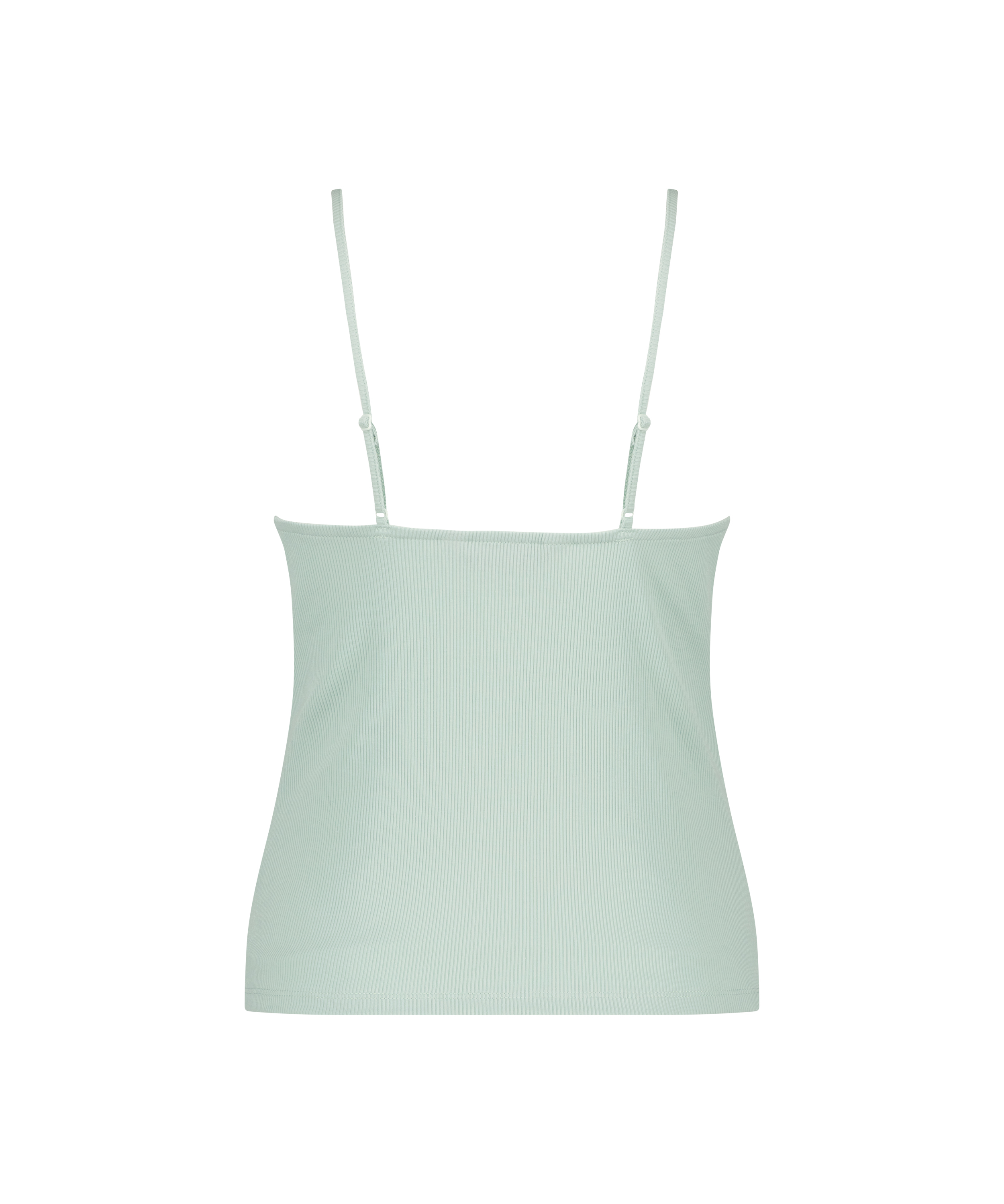Cami top Rib Lace, Groen, main