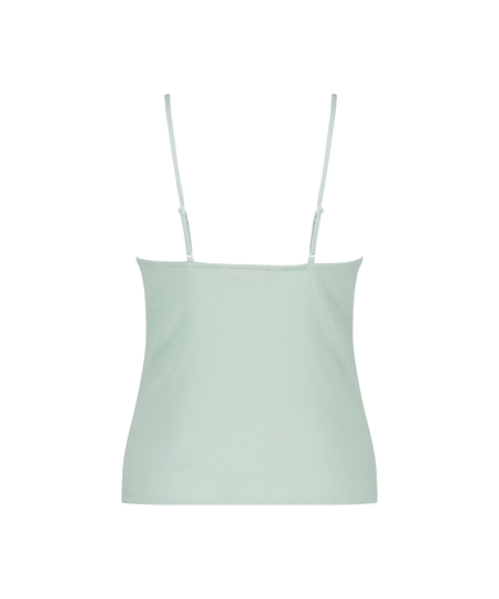 Cami top Rib Lace, Groen