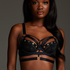 Soutien-gorge à armatures non rembourré longline Sadie, Noir