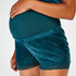 Zwangerschapsshort Velours, Blauw