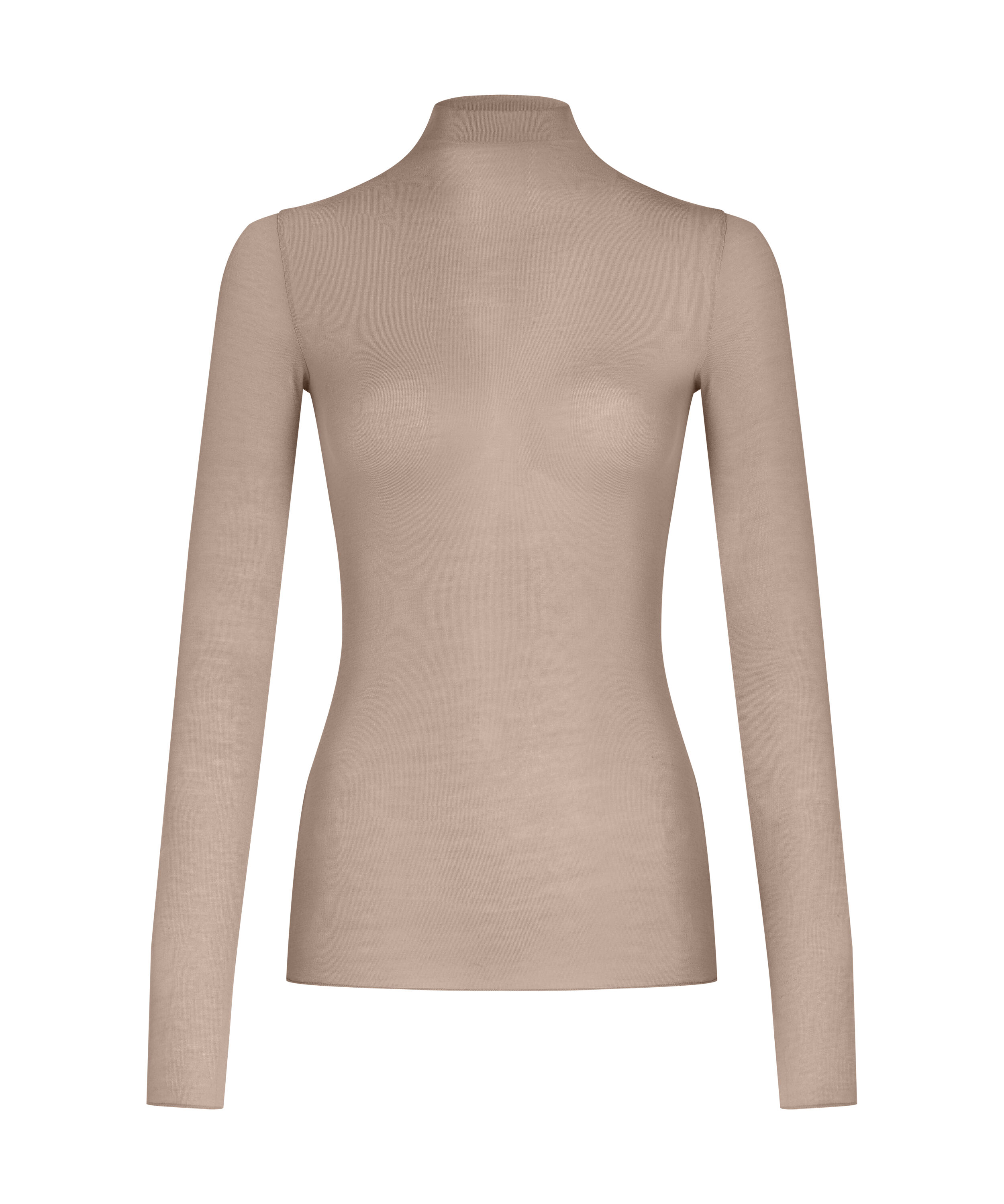 super soft Turtleneck shirt met Cashmere, Bruin
