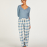 Pyjamatop lange mouwen, Blauw